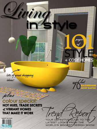 Sims 2 — Egg Yolk Bathroom - grandmirror by Nanshi — Based on Murano's gorgeous Solar Bathroom. You must have that set's