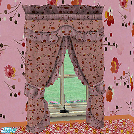 Sims 2 — TC52 dining/living room set curtains by Smoffi — This is a pair of curtains made from Immek's textures for TC52