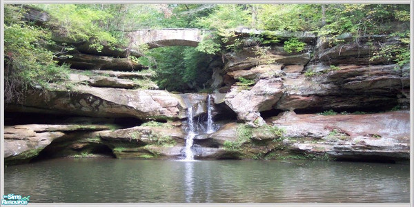 Sims 2 — Hocking Hills Mural by tamlfra — I took this photo suring the summer of 2006 at Hocking Hills state park, in