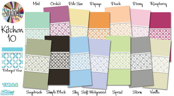 Sims 2 — Studio K Kitchen 10 by StudioKhagerks — 15-28 of 28 colors. Can be found under Paint and can be purchased for 7