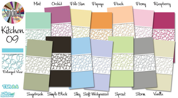 Sims 2 — Studio K Kitchen 09_02 by StudioKhagerks — 15-28 of 28 colors. Can be found under Paint and can be purchased for