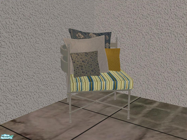 Sims 2 — PB Outdoor - recolor - Castiron white - Pillows Armchair l by ShinoKCR — 