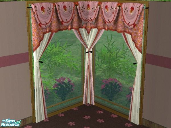 Sims 2 — TC 52 Pink Girl - Curtains by EarthGoddess54 — Part of the Pink Girl bedroom. Textures by ImmeK, made for
