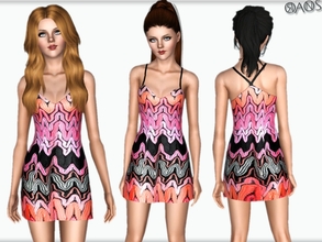 Sims 3 — Zig Zag Mono Knit Dress by OranosTR — No Recorable. Custom mesh by me.