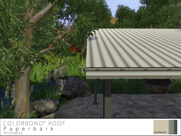 Sims 3 — Colorbond Roof - Paperbark by peskimus — The strongest of all tin roofs to survive any weather; rain, hail or