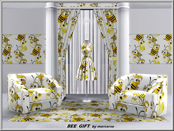 Sims 3 — Bee Gift_marcorse by marcorse — Themed pattern: mama bee with pollen flowers for baby bee