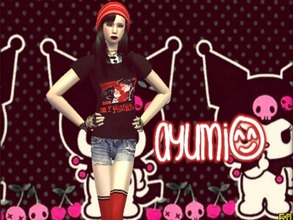 Sims 2 — Ayumi by xMewsly — This is my Teen Female Sim Ayumi. I Made her outfit. ^-^ Get more on my website~