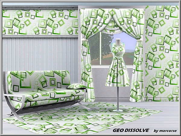 Sims 3 — Geo-dissolve_marcorse by marcorse — Geometric pattern: green rectangular shapes with dissolving edges