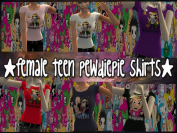 Sims 2 — TF Pewdiepie Shirts! by xMewsly — Since I really love pewdiepie and have been watching him for two years, I