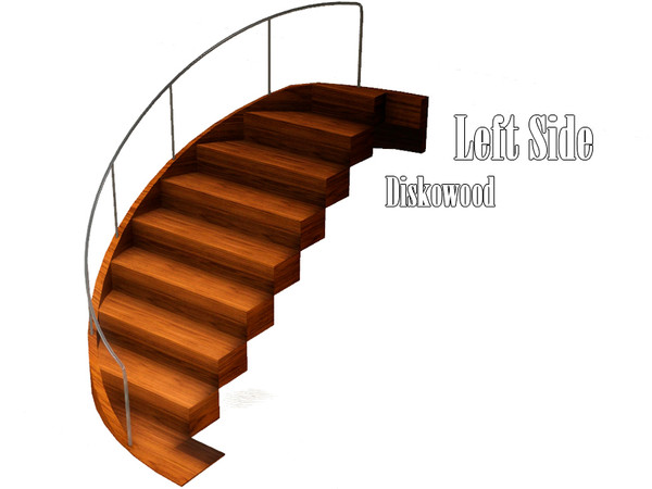 Sims 3 — Left Side Diskowood by Kiolometro — Stairs and decor for her. Perfect for modern houses. Items easily combined