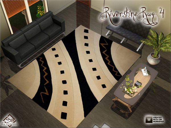 Sims 3 — Rivershine Rug 4 by Devirose — Modern rug in warm colors, ideal for modern rooms. Rectangular and of medium