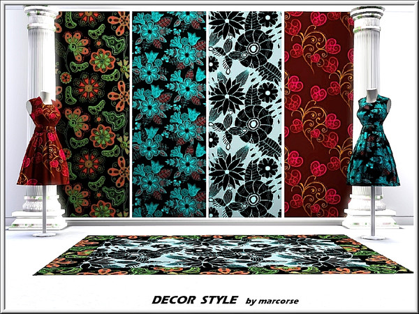 Sims 3 — Decor Style_marcorse by marcorse — Four bold designs, primarly suited to furnishing and decor. All are Fabrics,