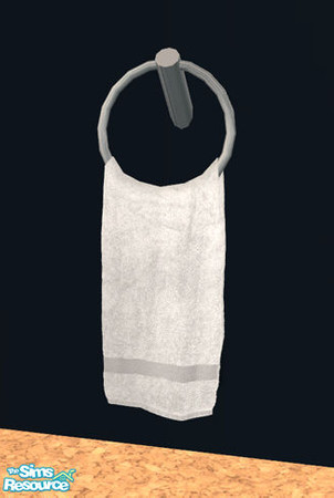 Sims 2 — Lumeo Bathroom - Hook with Towel Recolor by Murano — A white towel on a metalic hook.