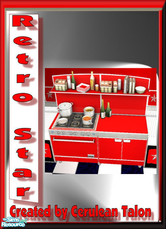 Sims 2 — Retro Star Appliances - Commercial Stove by Cerulean Talon — A splash of retro, but ever so modern elements is