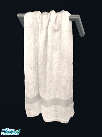 Sims 2 — Lumeo Bathroom - Towel Recolor by Murano — White towel on a metalic holder.