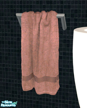 Sims 2 — Lumeo Bathroom - Towel by Murano — Purple towel on a metalic holder.