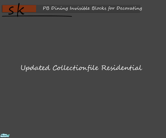 Sims 2 — Potterybarn Diningroom - inv. blocks - Collectionfile Res. by ShinoKCR — Updated version of the Collectionfile
