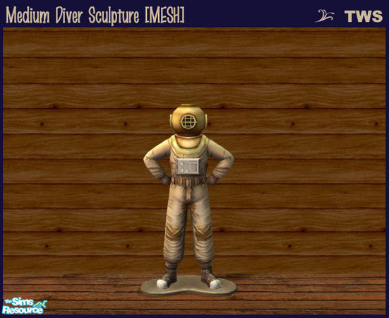 Sims 2 — Medium Diver Sculpture [MESH] by wildstar24 — Sim-sized version of the giant OFB diver sculpture; beige colour.