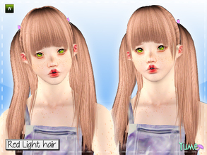 Sims 3 — Yume - Red Light hair by Zauma — Hello! Long ago whitout make hairs haha :). Today i have this hair whit cute