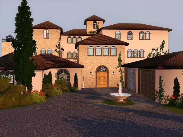 Sims 3 — Cortina Villa by timi722 — Mediterranean home for a medium family. On the ground floor you can find a living