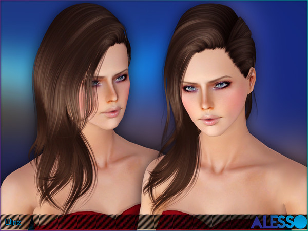 Sims 3 — Alesso - Wine (Hair) by Anto — Side hair for females (Teen-Elder)