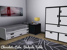 Sims 3 — Chocolate Cube Bedside Table by hydr02 — Cube shaped modern looking bedside table with glass top