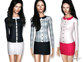 Sims 3 — Teen Carly dress by CherryBerrySim — Beautiful Carly dress for teens made by a request. Great for school or any