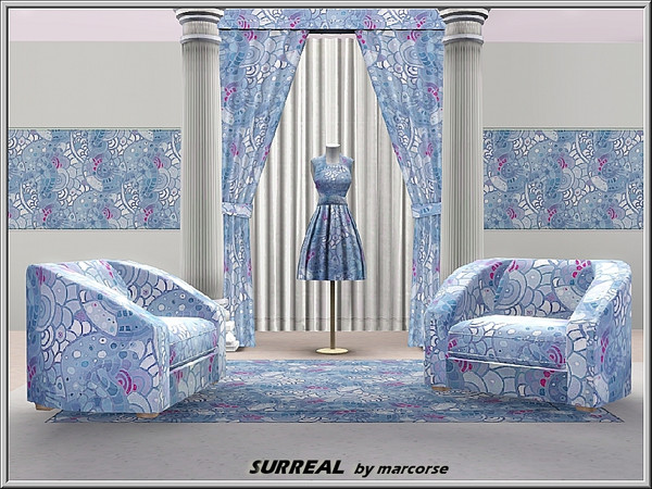 Sims 3 — Surreal_marcorse by marcorse — Abstract pattern: surreal abstract design in blue with a few purple highlights