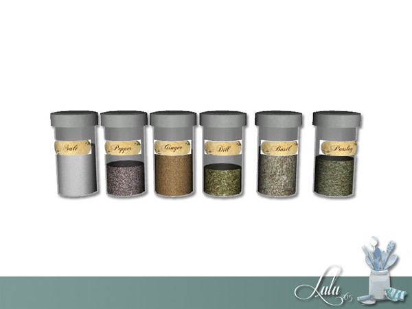 Sims 3 — Aqua Kitchen Spice Jars by Lulu265 — Part of the Aqua Kitchen Set Made by Lulu265 for TSR