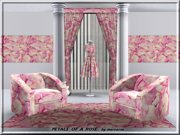 Sims 3 — Petals of a Rose_marcorse by marcorse — Fabric pattern: scattered pale pink rose petals for a romantic touch