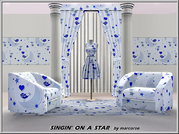 Sims 3 — Singin'' on a Star_marcorse by marcorse — Themed pattern: little birds, crescent moons and stars for boys