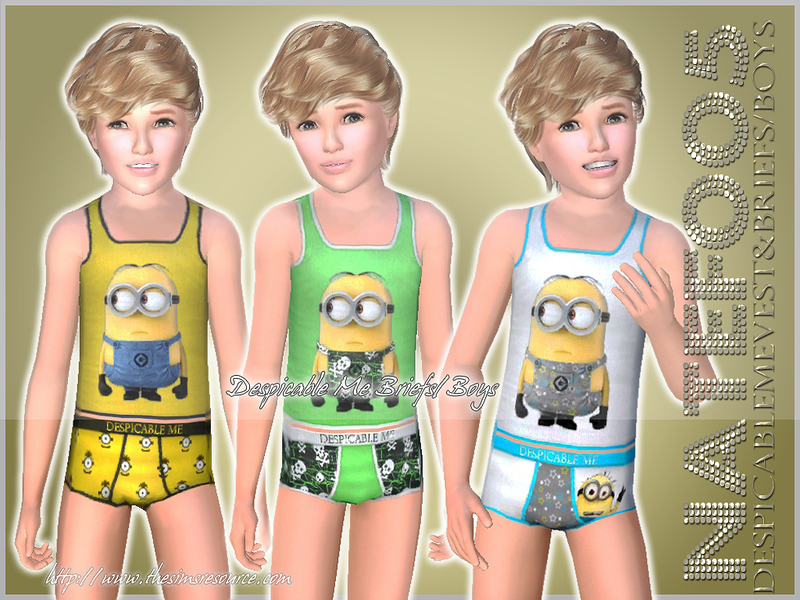 The Sims Resource - Despicable Me Briefs for Boys