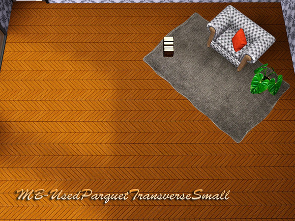 Sims 3 — MB-UsedParquetTransverseSmall by matomibotaki — Acrossed wooden parquet pattern with 4 recolorable palettes, to