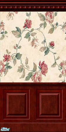 Sims 2 — Victorian Rose Walls II - Victorian Pink by drewsoltesz — Three different rose-themed Victorian walls for your