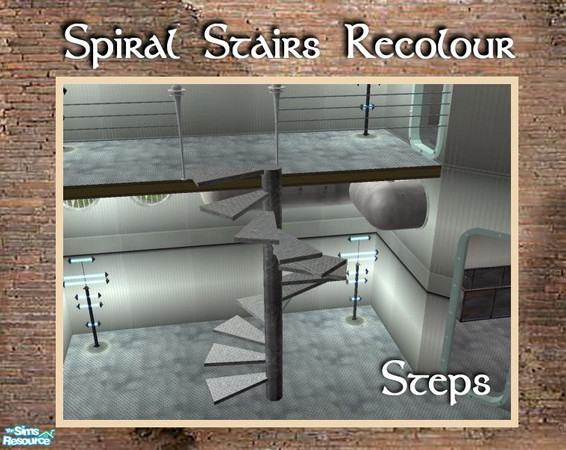 Sims 2 — Spiral Stairs Recolor - Metal Steps by Cyclonesue — This is a recolour of the STEPS ONLY (download the matching