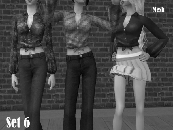 Sims 2 — Mesh Dpxl062006afblousedsleevestop by Well_sims — Mesh for you.