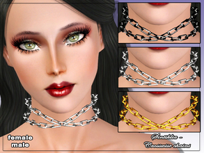 Sims 3 — Sintiklia - Set Crosswise chains by SintikliaSims — All morphs Recolorable Black has overlay for glossy(so