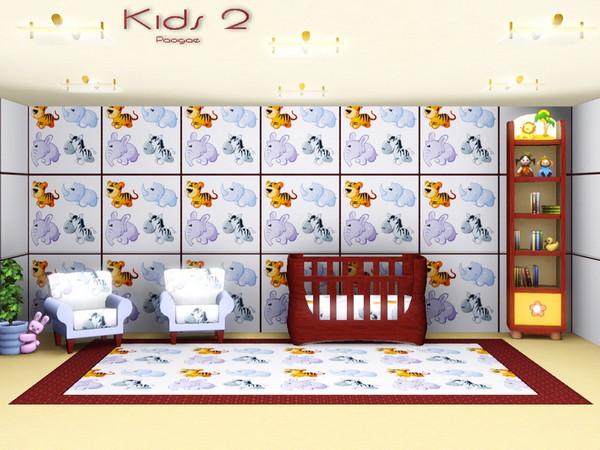 Sims 3 — Kids 2 by Paogae — A funny and cheerful pattern with cartoon animals for the rooms of your kids! Perfect for