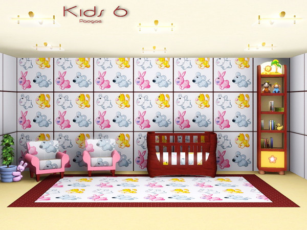 Sims 3 — Kids 6 by Paogae — A funny and cheerful pattern with cartoon animals for the rooms of your kids! Perfect for