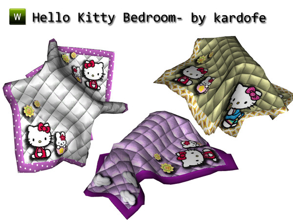 Sims 3 — kar_HelloKitty_blanket by kardofe — Blanket for use on loveseat by kardofe
