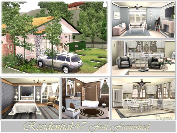 Sims 3 — Residence-47 - Full Furnished by TugmeL — Only Base Game Living,Dining room, Kitchen, 2 bedrooms, 1 bathroom,