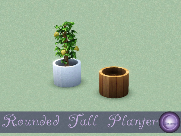 Sims 3 — Rounded Planter Tall by D2Diamond — Round Planter for 1 tiles, plants 1. Comes in four color options, one