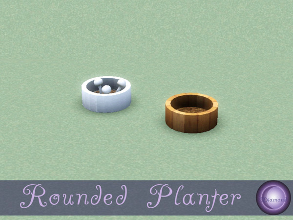 Sims 3 — Rounded Planter by D2Diamond — Round Planter for 1 tiles, plants 1. Comes in four color options, one texture to