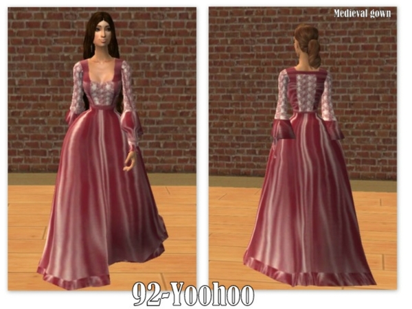 The Sims Resource - 92-Yoohoo - medieval pink gown