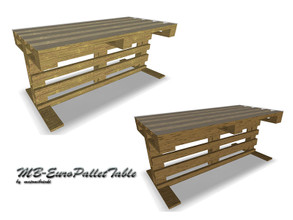 Sims 3 — MB-EuroPalletTable by matomibotaki — MB-EuroPalletTable, recycled euro-pallets with glas top , rough industrial