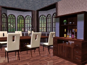 Sims 3 — Chocolate Dining Room by Flovv — If you like furniture with modern feel but wooden materials, this is the