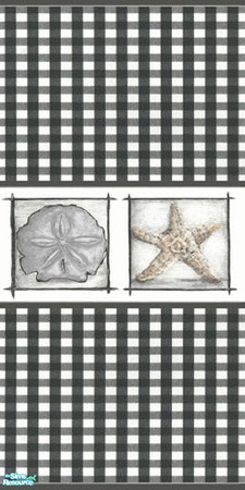 Sims 2 — Wall Black Small Check Shells by Sheera — Part of my Seashells Walls & Floors Set, hope you'll like it.