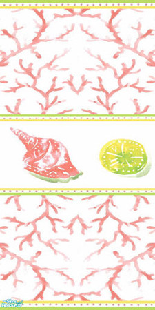 Sims 2 — Wall Melon Coral Shells by Sheera — Part of my Coral Seashell Walls and Floors Set, hope you'll like it. Enjoy !