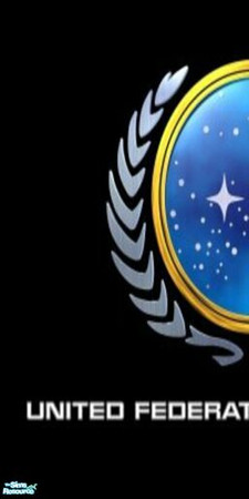 Sims 2 — Space Fantasy Murals - 8A by stephanie_b. — United Federation of Planets - Star Trek (Left)