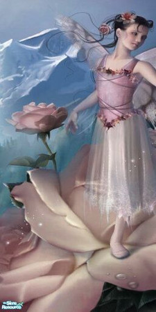 Sims 2 — Space Fantasy Murals - 7A by stephanie_b. — Pink Faerie (Left)